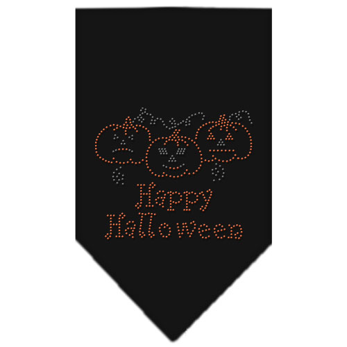 Happy Halloween Rhinestone Bandana Black Small